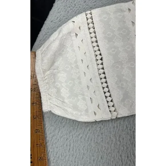 Veronica Beard Womens Mini Dress XL Daeja White Geometric Lace‎ Button Up NEW